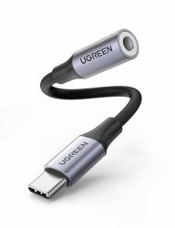 Ugreen 80154 mobile phone cable Black, Grey USB C 3.5mm (UGREEN USB-C TO 3.5MM ADAPTER 10CM)