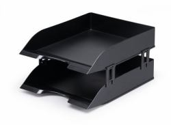 Durable 1701723060 bac de rangement de bureau Noir (Durable Black BASIC Letter Tray Risers [4])