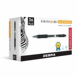 Zebra Pen SARASA dry X20 Stylos rétractables à encre gel Noir 36 pièce[s] (Zebra SARASA Gel Retractable Rollerball 0.7mm Pen Black Ink Pack 36)