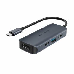 hyper HD4001GL hub & concentrateur USB 3.2 Gen 1 [3.1 Gen 1] Type-C 10000 Mbit/s Bleu, Gris 