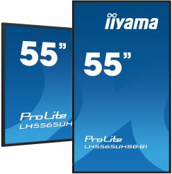 iiyama LH5565UHSB-B1 Signage Display Kiosk design 138.7 cm [54.6"] LED Wi-Fi 800 cd/m² 4K Ultra HD Black Built-in processor Android 11 24/7 (55" ProLite LH5565UHSB-B1 Commercial Display - 55" Blac...