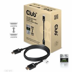 CLUB3D Ultra High Speed HDMI 4K120Hz, 8K60Hz Certified Cable 48Gbps M/M 2 m / 6.56 ft (Ultra High Speed Hdmi - 4K120Hz, 8K60Hz Certified - Cable 48Gbps M/M 2 M / 6.56 Ft - Warranty: 12M)