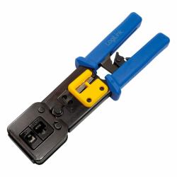 LogiLink WZ0037 Pince à sertir Outil combiné Noir, Bleu (Crimping Tool Dual Modular - 8/6P + Pass Through [EZ], - with cutter - Warranty: 48M)