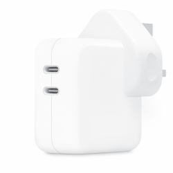 Apple MW2K3B/A mobile device charger Universal White AC Indoor (Apple - Power adapter - 35 Watt - 2 output connectors [USB-C] - United Kingdom)