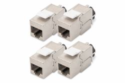 Digitus Cat. 6A keystone module, shielded with intelligent cable manager - 4 pcs. (CAT 6A KEYSTONE MOD SHIELD 4PCS - SHIELDED TOOL-FREE CONNECTION)