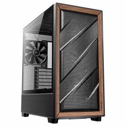 Antec 0-761345-10133-2 computer case Midi Tower Black, Wood (Antec FLUX Mid Tower Gaming Case, 1 x USB Type-C / 2 x USB 3.0, Tempered Glass Side Window Panel, Multi-directional Vent Design, Walnut ...