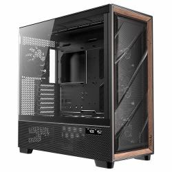 Antec FLUX PRO EUV Full Tower Black, Wood (Antec Flux PRO Full Tower Gaming Case, 1 x USB Type-C / 2 x USB 3.0, Tempered Glass Side Window Panel, Multi-Directional Vent Design, 6 x Pre-Installed AR...