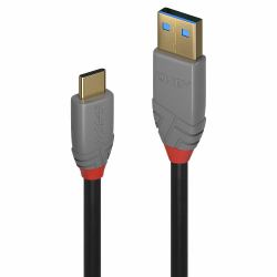 Lindy Câble USB 3.2 Type A vers C de 3m, 10Gbit/s, gamme Anthra (3m USB 3.2 Type A to C Cable, - 10Gbps, 5A, PD, Anthra Line)