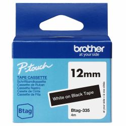 Brother BTAG-335 label-making tape White on black (WHITE ON BLACK 12MM 4M)