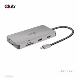 CLUB3D CSV-1594 station d'accueil USB 3.2 Gen 1 [3.1 Gen 1] Type-C Noir, Gris 