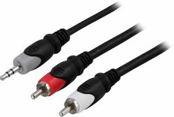 Deltaco MM-145 audio cable 20 m 3.5mm RCA Black (DELTACO audiokabel - 20 m)