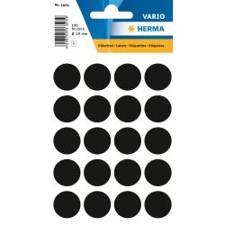 HERMA Étiquettes universelles Ø 19 mm rondes, noires, papier mat, 100 pcs (HERMA - etiketter - 100 etikette[r] -)