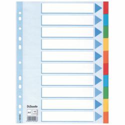 Esselte Multicoloured Card Divider Onglet avec index vierge Carton Multicolore (Esselte faneblade karton A4 10-delt fa)