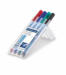 Staedtler Lumocolor correctable 305 marqueur 4 pièce[s] Vert, Noir, Bleu, Rouge (STAEDTLER Folienstift 305F WP4-1 [305F)