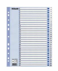 Esselte 100139 intercalaire de classement Onglet avec index numérique Polypropylène [PP] Bleu, Blanc (Esselte register PP A4 1-31 hvid)