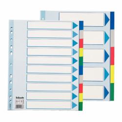 Esselte Plastic tabs, A4 Onglet avec index vierge Polyvinyl chloride [PVC] (Esselte faneblade PP A4 maxi 5-delt fa)