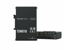 Teltonika TSW010 DIN Rain Switch 5 x Fast Ethernet [10/100] Connexion Ethernet, supportant l'alim...