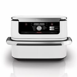 Ninja AF500EUWH fryer Double 10.4 L Stand-alone 2470 W Hot air fryer Silver, White (NINJA AF500EUWH Foodi FlexDrawer 10,4l)