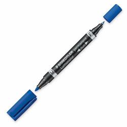 Staedtler Lumocolor Duo marqueur indélébile Pointe fine/ogive Bleu 1 pièce[s] (Marker Lumocolor Duo Perm 0,6-1,5mm bl)