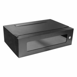 Cablenet 3u x 450mm Deep Lockable Wall Rack 19inch Black Glass Door (CNL 3U 450MM LOCKABLE WBx 19in Bk GLASS)