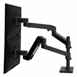 Ergotron LX Pro Series 45-690-292 support d'écran plat pour bureau 68,6 cm [27"] Noir (LX PRO ARM DUAL DISPLAY STACKING WCB)
