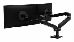 Ergotron LX Pro Series 45-686-292 monitor mount / stand 68.6 cm [27"] Desk Black (Dual monitor arm - For screens sized up to 27" - Weight Capacity: Individual monitor weight = 4Â20 lbs [1.8Â9...