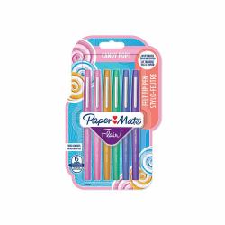 Papermate Flair stylo-feutre Moyen Multicolore 6 pièce[s] (Paper Mate 2028899 6 Pack Assorted colours Flair Candy Pop Felt Pens Box of 12 packs)