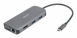 Deltaco USBC-HDMI25 station d'accueil USB Type-C Gris 