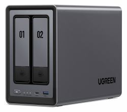 Ugreen NASync DXP2800 NAS Compact Intel® N N100 8 GB DDR5 UGOS Pro Black (UGREEN NASync DXP2800; 2-Bay NAS with Intel N100 Quad-Core CPU [Up to 3.4GHz] 8GB DDR5; 2x M.2 PCIe Slots; 2.5GbE Port [Di...