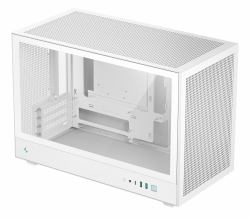DeepCool CH260 WH Micro Tower White (DeepCool CH260 White Micro-ATX Case, High-Airflow Compact PC Case with Tempered Glass Panel, USB-C Port, Supports 360mm Radiator, ATX PSU, Black)