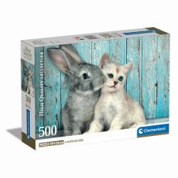 Clementoni High Quality Collection Compact 500 pièces - Cat and Bunny (Cat)