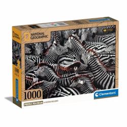 Clementoni Compact 1000 pièces - National Geographic - Zèbres (National)