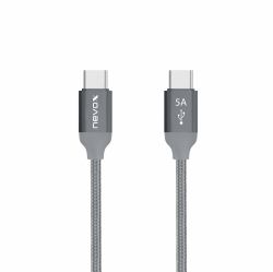 nevox 1654 câble USB USB 2.0 2 m USB C 0,48 Gbit/s 100 W Gris, Argent 