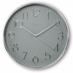 Hama Corsica Horloge à quartz Cercle Gris, Argent (HAMA Corsica Wall Clock 30 cm Silver)