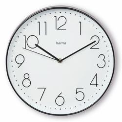 Hama Corsica Horloge à quartz Rond Noir, Blanc (HAMA Corsica Wall Clock 30 cm Black/Wh)