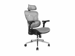 Equip 651050 chaise et fauteuil de bureau Siège respirant Dossier grillagé (Ergonomic Premium Office - Chair With Headrest And - Armrests, Grey - Warranty: 12M)