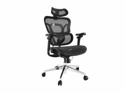 Equip 651051 chaise et fauteuil de bureau Siège respirant Dossier grillagé (Ergonomic Premium Office - Chair With Headrest And - Armrests, Black - Warranty: 12M)
