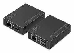 Digitus HDMI KVM Extender Set, 4K/30Hz (HDMI KVM EXTENDER SET 4K/30HZ - 4K/30HZ 40/70 M POC CAT BLACK)