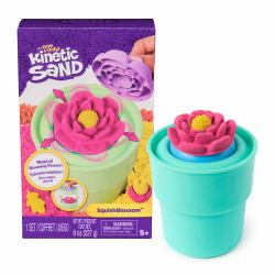 Kinetic Sand , SquishBlossom Blooming Flower with 8oz Neon Yellow & Pink Play Sand, Pot & Molds, Gifts for Mom & Kids, Arts and Crafts Sensory Toys (Kinetic Sand KNS ACK Squish Blossom MX)