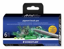 Staedtler Pigment Arts Brush Pen Greens & Turquoises stylo-feutre Vert, Turquoise 6 pièce[s] (Staedtler Pigment Arts Brush Pen Green)