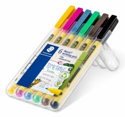 Staedtler Noris writing pen 307 stylo fin Noir, Bleu, Marron, Vert, Rose, Jaune 6 pièce[s] (Staedtler Noris writing pen 307 fineli)