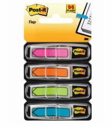 3M 7000144925 intercalaire Bleu, Vert, Orange, Violet 96 pièce[s] (Post-itÂ® Index Arrow Flags Blue Orange Pink and Green 11.9 mm x 43.2 mm 24 Flags/Dispenser 4 Dispensers/Pack)