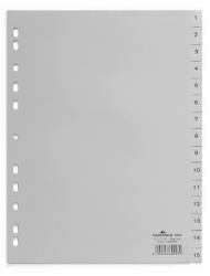 Durable 652410 intercalaire de classement Onglet avec index numérique Polypropylène [PP] Gris (Durable 15 Part Numbered Index Divider [20])