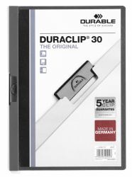 Durable 220057 protège documents PVC Anthracite, Gris (Durable DURACLIP 30 A4 Folder Anthracite [25])
