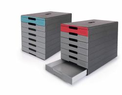 Durable IDEALBOX PRO 7 Plastique Bleu, Rouge (Durable IDEALBOX ECO 7 Drawer Box | Blue)