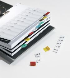Durable 840500 intercalaire de classement Onglet avec index vierge Bleu, Vert, Rouge, Jaune (Durable QUICK TAB Index Tabs [48])