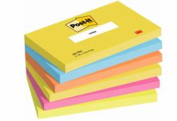 3M 7100172314 Post-it Rectangle Bleu, Vert, Orange, Rose, Jaune 100 feuilles Auto-adhésif (Post-itÂ® Notes Energetic Colour Collection 76 mm x 127 mm 100 Sheets/Pad 6 Pads/Pack 100% PEFC SGSCH-P...