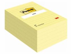 3M 7100172753 Post-it Rectangle Jaune 100 feuilles Auto-adhésif (Post-itÂ® Large Notes Canary Yellow Lined 101 mm x 152 mm 100 Sheets/Pad 6 Pads/Pack 100% PEFC SGSCH-PEFC-COC-110078)