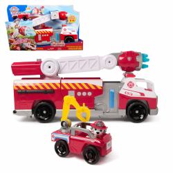 PAW Patrol Fire Rescue: Rapid Reload Fire Truck with Marshall Figure, Quick-Fire Launcher, Lights & Sounds, Kids Toys for Boys & Girls Ages 3 and Up (Paw Patrol Fire Rescue - Marshalls Del)