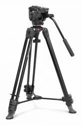 Manfrotto Video Alu Tripod with 500X Fluid Head trépied Caméras numériques 3 pieds Noir (Manfrotto Video Alu Tripod with 500X F)